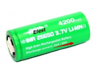 Baterie Efest typ 26650 4200mAh 50A